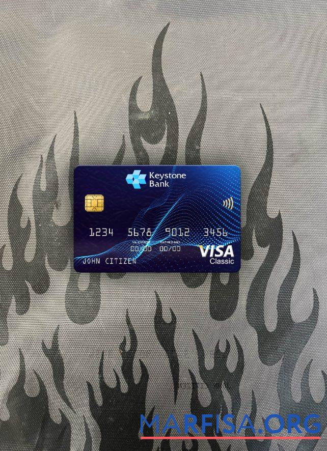 Printable Nigeria Keystone Bank visa classic card photolook front template